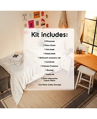 23 Piece Complete College Dorm Room Essentials Bedding & Bath Bundle - Twin Xl Hunter And Sage