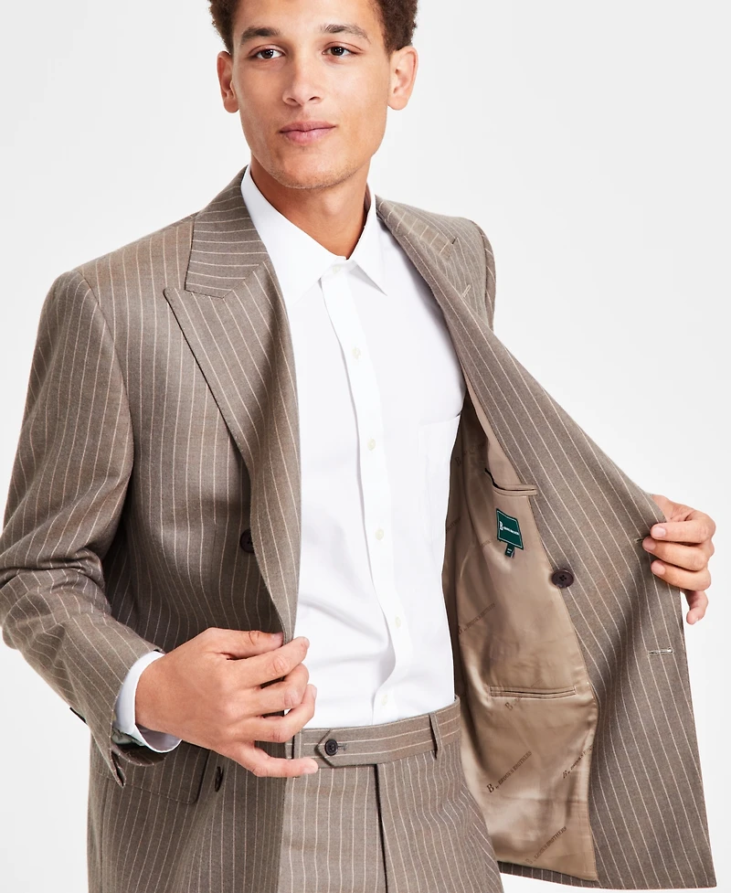 B by Brooks Brothers Men's Classic-Fit Wool Blend Double-Breasted Suit Separates Jacket