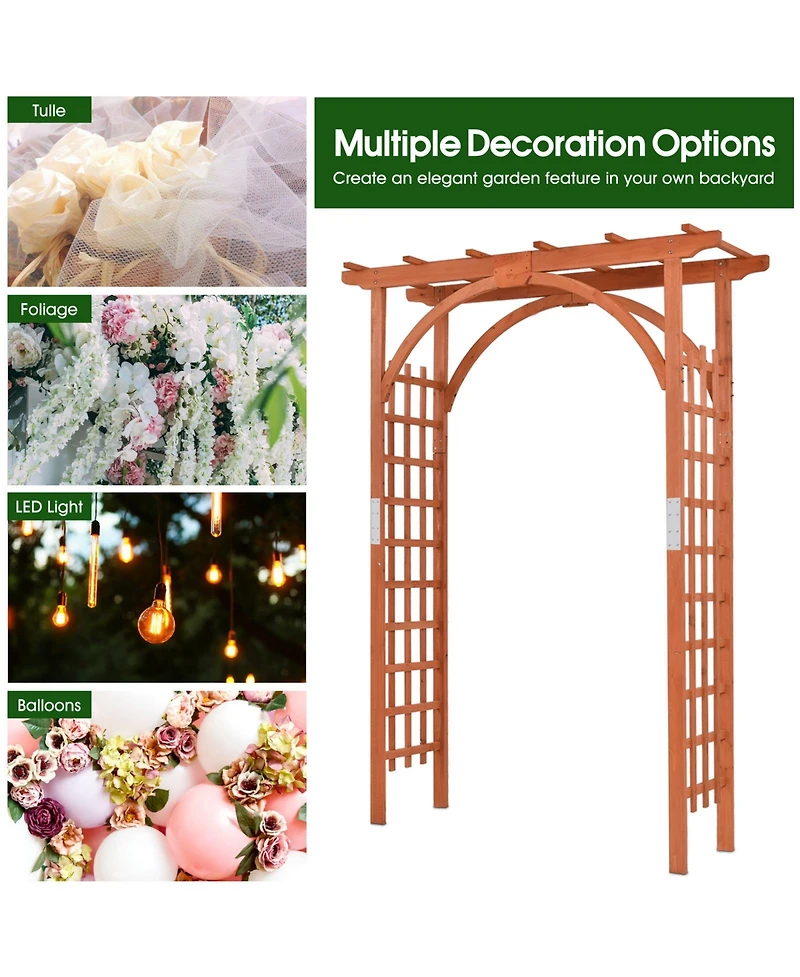 Garden Archway Arch Lattice Trellis Pergola for Climbing Plants and Outdoor Wedding Bridal Decor