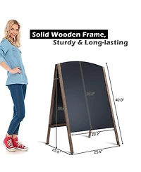 Skonyon 40 Inch Wood A-Frame Sidewalk Wedding Signage Chalkboard