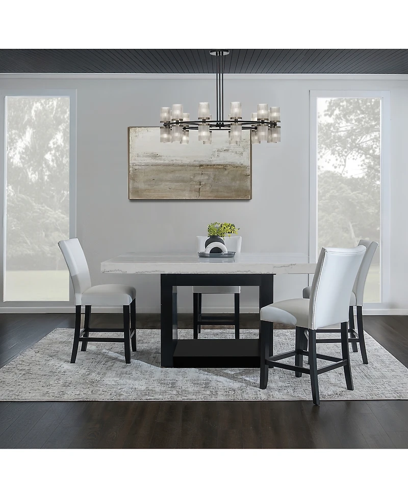 Kellet 5 Pc. Rectangular Marble Dining Set (Counter Height Table & 4 Side Chairs)