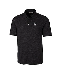 Cutter & Buck Men's Heathered Black Los Angeles Dodgers Advantage Space Dye Tri-Blend Polo
