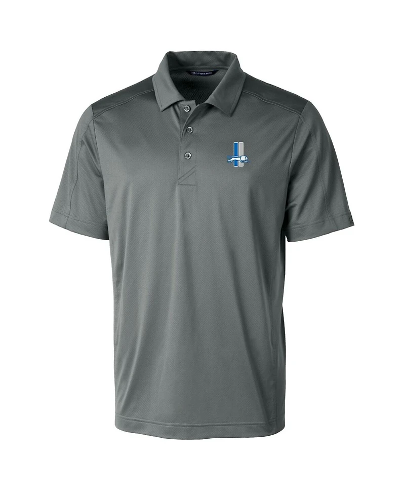Cutter & Buck Men's Detroit Lions Throwback Logo Prospect Textured Stretch Polo