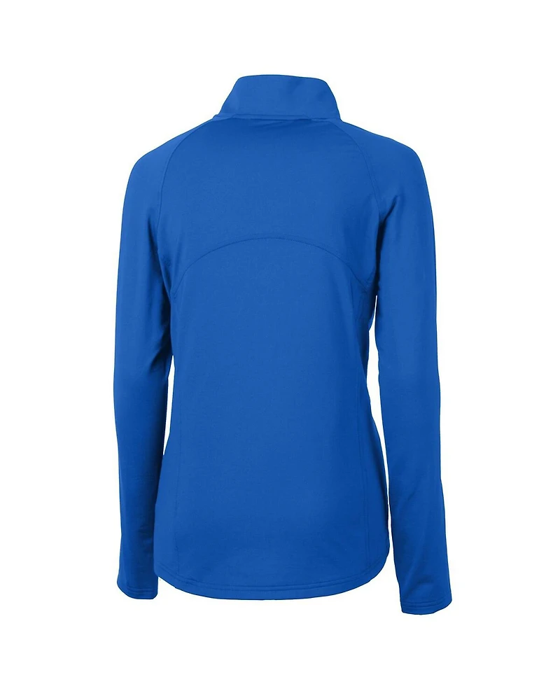 Cutter & Buck Women's Royal Denver Broncos Throwback Logo Adapt Eco Knit Stretch Half-Zip Pullover Top