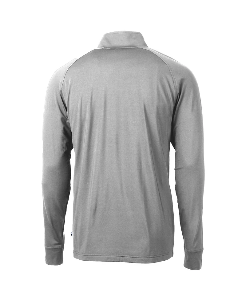 Cutter & Buck Men's Gray Louisville Cardinals Adapt Eco Knit Stretch Quarter-Zip Pullover Top