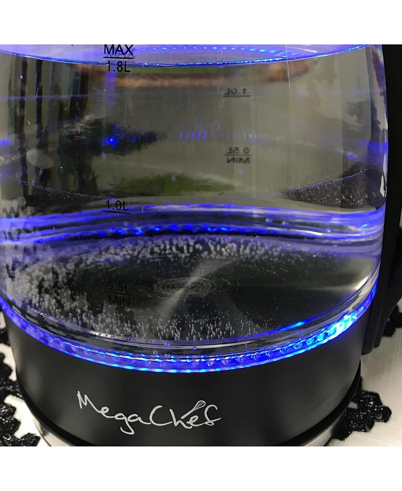 MegaChef 1.8 Quart Glass and Stainless Steel Electric Tea Kettle