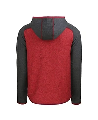 Cutter & Buck Men's Heather Red/Heather Charcoal Kansas City Chiefs Helmet Mainsail Sweater-Knit Full-Zip Hoodie
