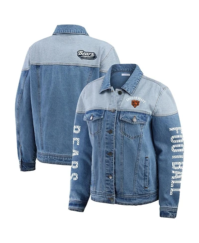 Wear by Erin Andrews Women's Chicago Bears Full-Button Denim Jacket