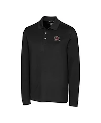 Cutter & Buck Men's Black South Carolina Gamecocks Advantage Tri-Blend Pique Long Sleeve DryTec Polo