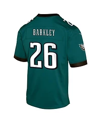 Nike Big Boys and Girls Saquon Barkley Midnight Green Philadelphia Eagles Team Player Game Jersey