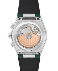 Frederique Constant Men's Swiss Automatic Chronograph Highlife Green Leather Strap Watch 41mm