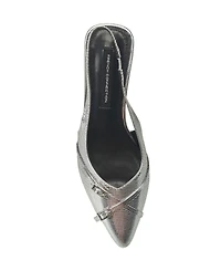 French Connection Women's Buckles Slingback Kitten Heel