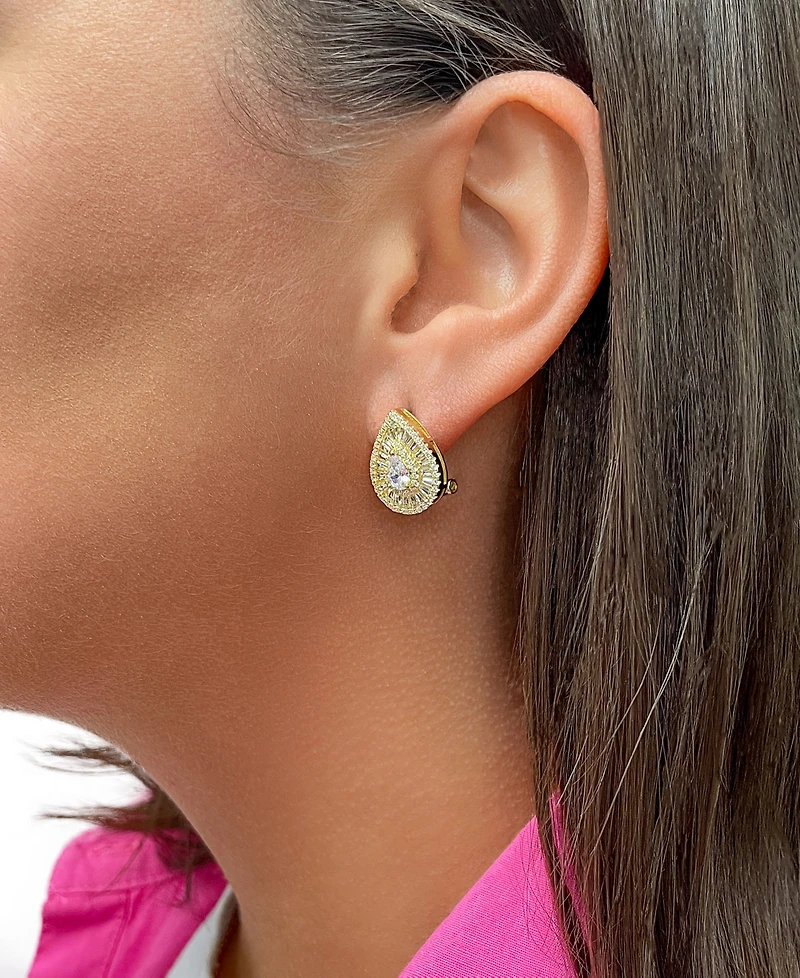 Sterling Forever Scarlett Cubic Zirconia Teardrop Stud Earrings