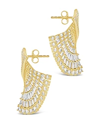 Sterling Forever Hartford Cubic Zirconia Fan Drop Stud Earrings