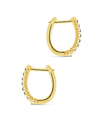 Sterling Forever Ellerie Cubic Zirconia Micro Hoop Earrings