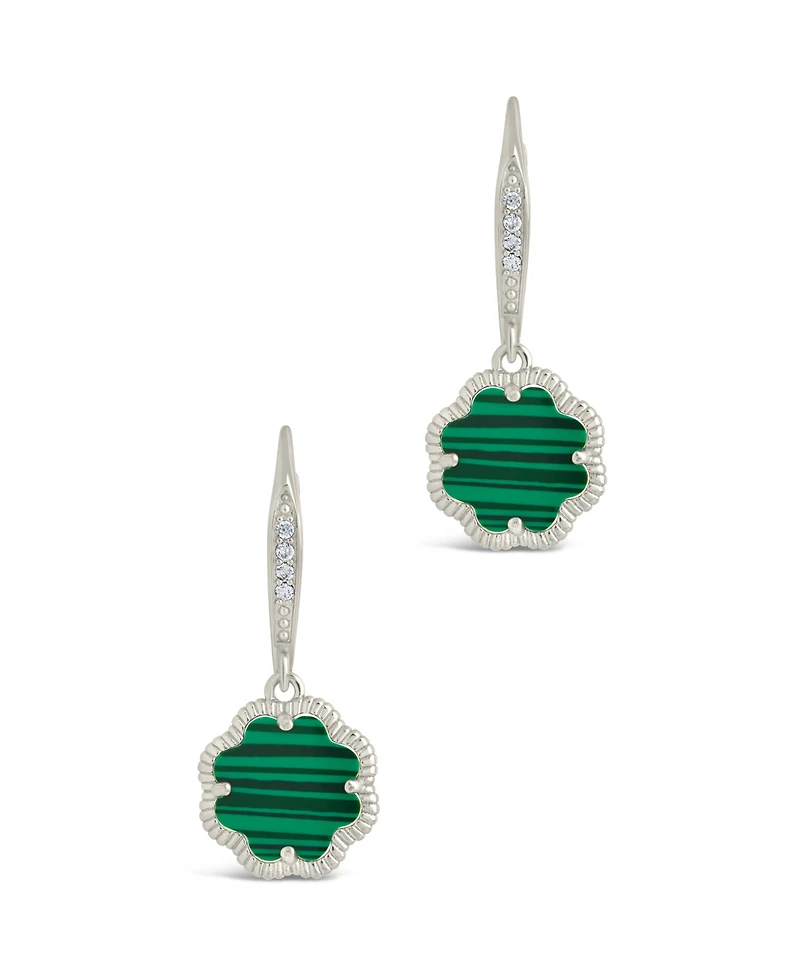 Sterling Forever Rose Petal Short Drop Earrings