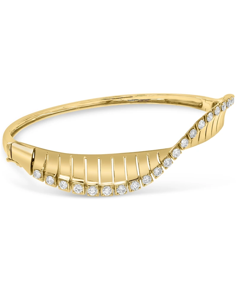 Effy Diamond Wave Bangle Bracelet (1-1/4 ct. t.w.) in 14k Gold