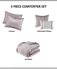 Madison Park Lee Crinkle Velvet 5-Pc. Comforter Set, Full/Queen