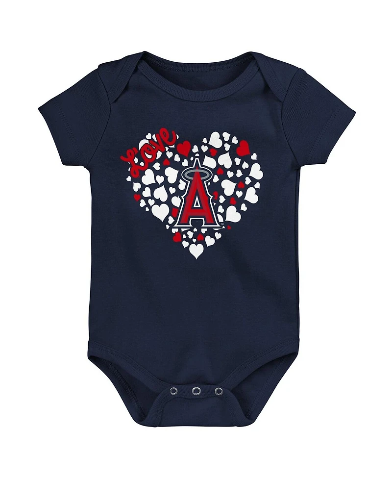 Outerstuff Baby Girls Fanatics Los Angeles Angels 3-Pack Home Run Bodysuit Set