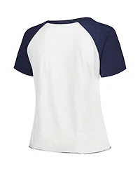 Soft As A Grape Women's White Tampa Bay Rays Plus Baseball Raglan T-Shirt