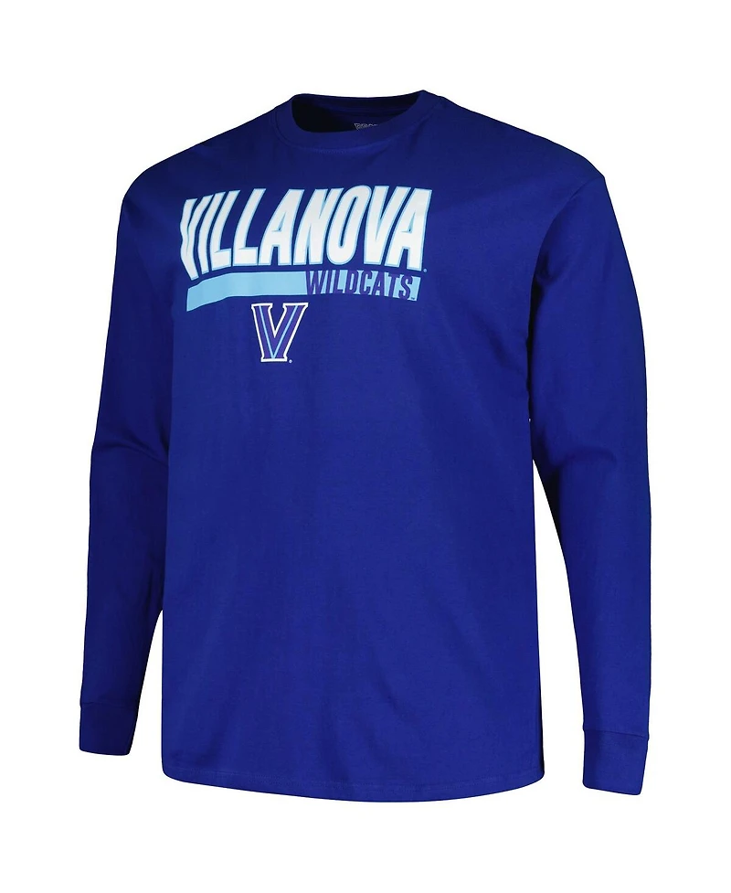 Profile Men's Royal Villanova Wildcats Big Tall Two-Hit Long Sleeve T-Shirt