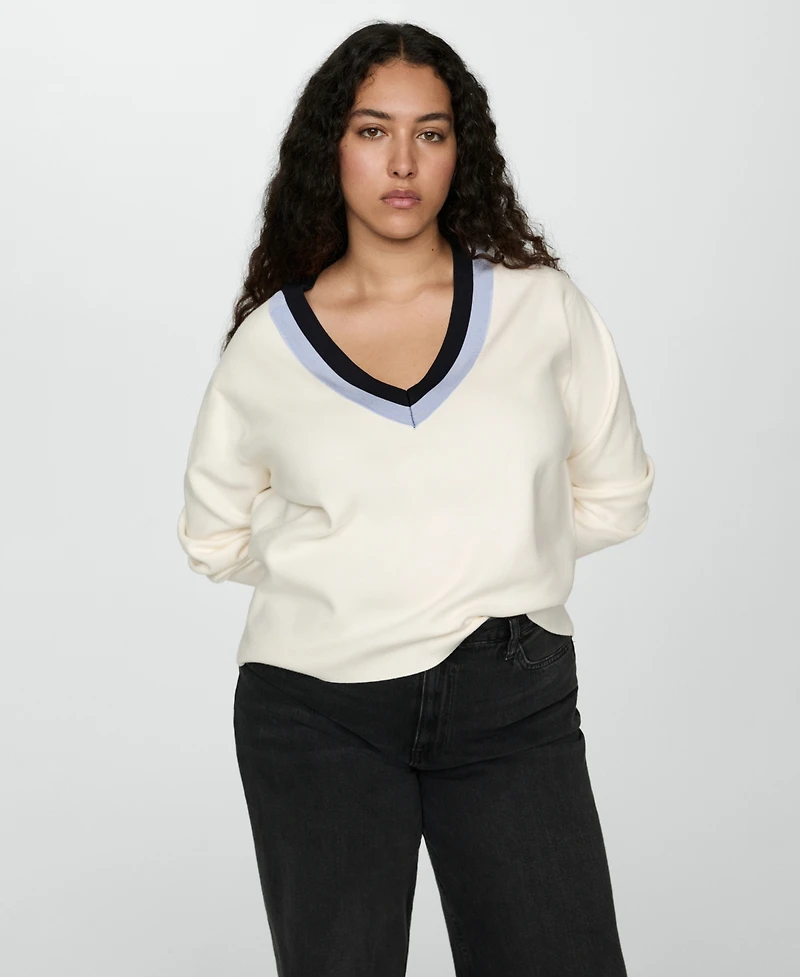 Mango Women's Striped Detail Sweater