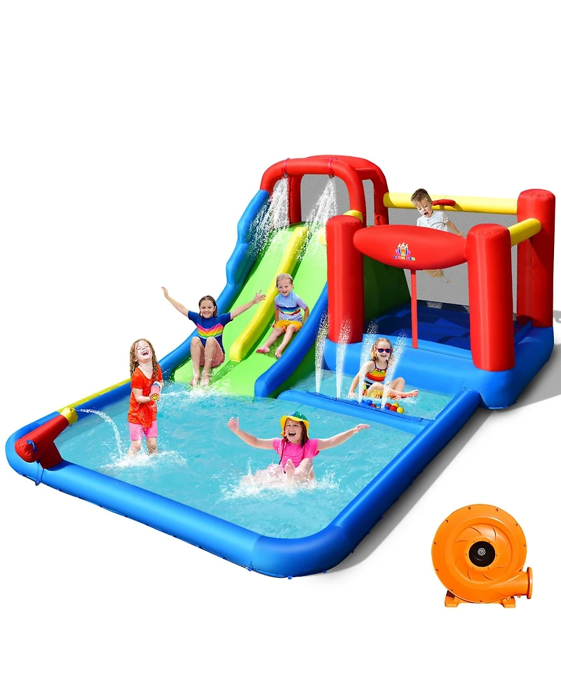 Inflatable Water Slide Kids Jumping Bounce Castle w/ Ocean Balls & 780W Blower