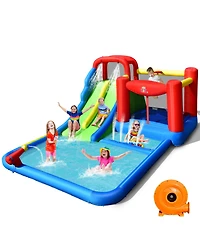 Inflatable Water Slide Kids Jumping Bounce Castle w/ Ocean Balls & 780W Blower