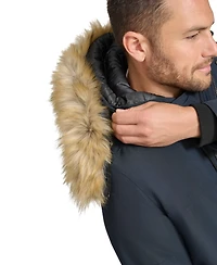 Calvin Klein Men's Long Parka with Faux-Fur Lined Hood