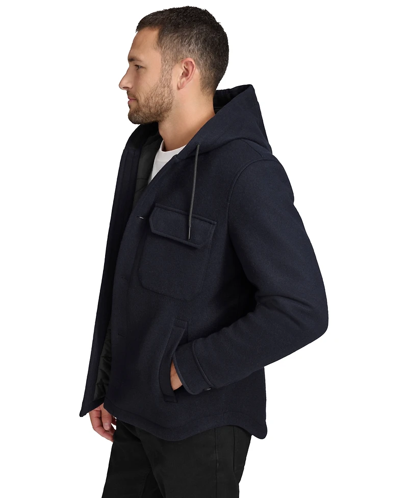 Calvin Klein Men's Hooded Shirt Jacket