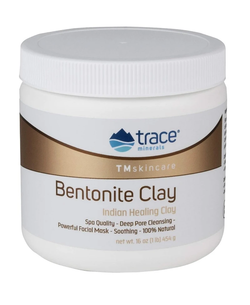 Trace Minerals Bentonite Clay - Deep Cleaning Skin Support - Clay Mask for Body & Face