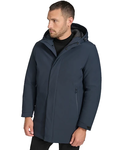 Calvin Klein Men's Flextech Stretch Water-Resistant Hooded Stadium Jacket