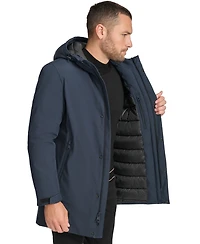 Calvin Klein Men's Flextech Stretch Water-Resistant Hooded Stadium Jacket