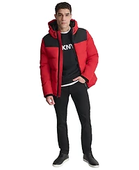 Dkny Men's Mixed-Media Puffer Coat, Created for Macy's