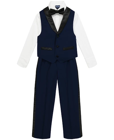 Nautica Toddler and Little Boys Tuxedo Vest 4-Piece Set