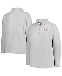 Profile Women's Gray Denver Broncos Plus Sherpa Quarter-Zip Jacket