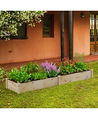 Sugift Wooden Raised Garden Bed Outdoor for Vegetables Flowers Fruit