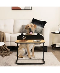 Inolait Dog Bowl Stand with 2 Stainless Steel Food Water Bowls