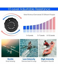Sugift Foldable Quiet Operated Fitness Rowing Machine with 10 Level Adjustable Resistance