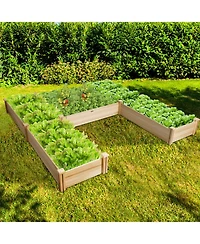 U-Shaped Wooden Garden Raised Bed for Backyard and Patio