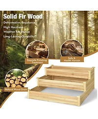 3-Tier Raised Garden Bed Wood Planter Kit for Flower Vegetable Herb