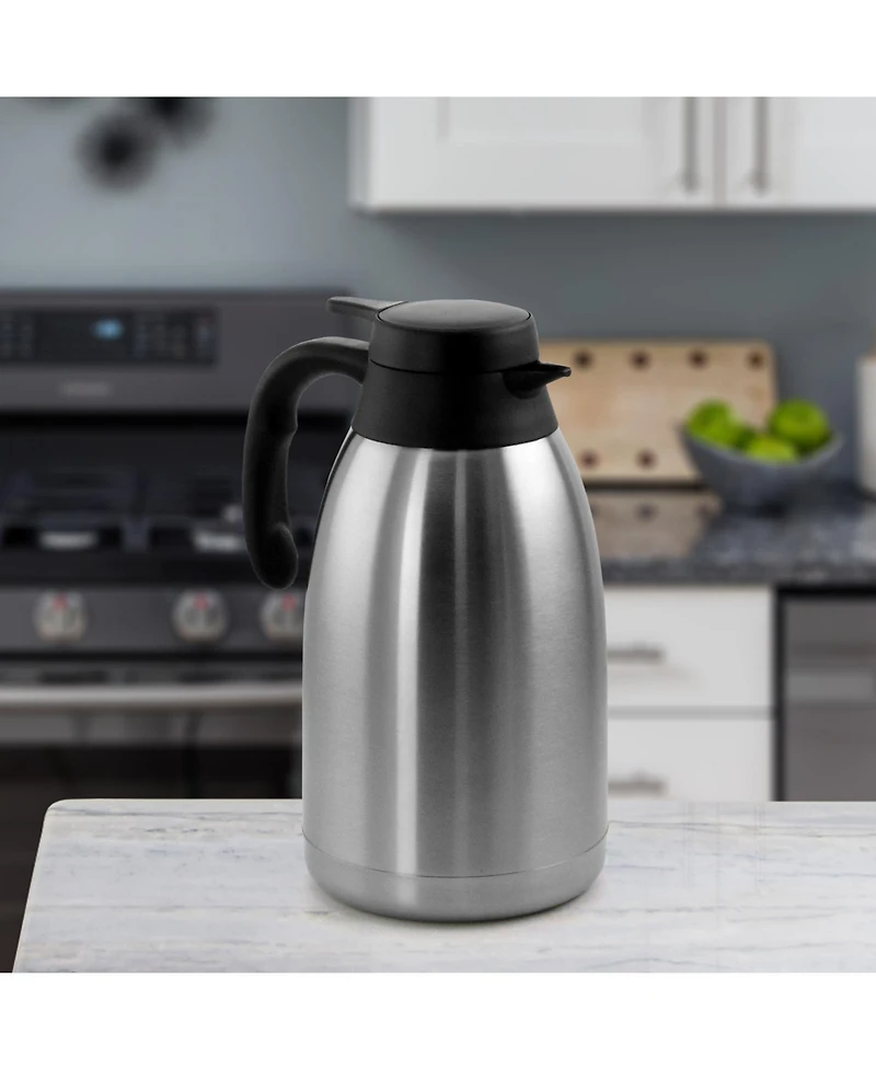 MegaChef 2 Quart Stainless Steel Thermal Beverage Carafe for Coffee and Tea