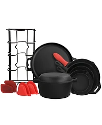 MegaChef 12 Piece Round PreSeasoned Cast Iron Cookware Set
