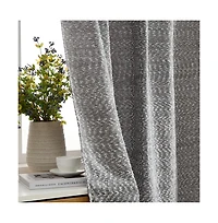 Hlc.me Easton Jacquard Slub Texture - Privacy Curtains with Back Tab Rod Pocket Lightweight Window Curtains Panels