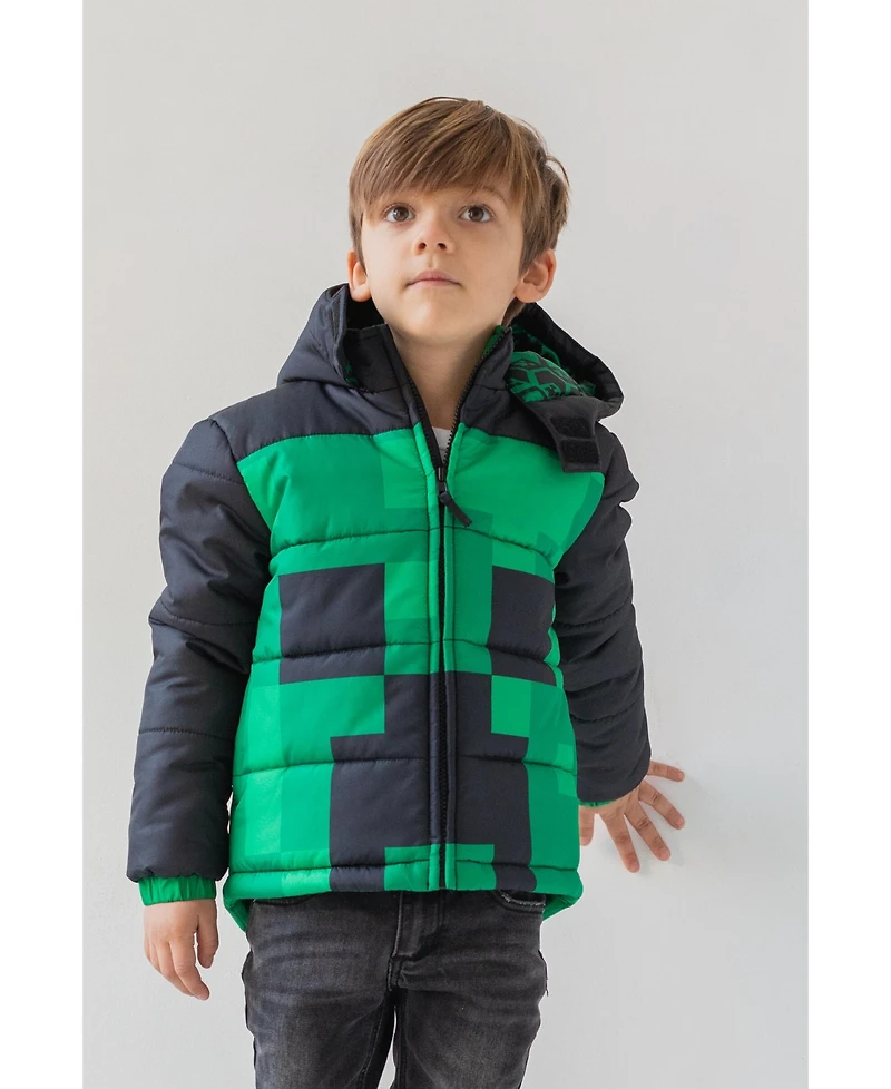 Minecraft Boys Zip Up Winter Coat Puffer Jacket