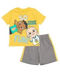 CoComelon Baby Boys Jj T-Shirt and Mesh Shorts Outfit Set