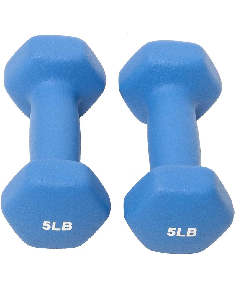 BalanceFrom Fitness 5, 8, and 12 Pound Neoprene Coated Dumbbell Set with Stand