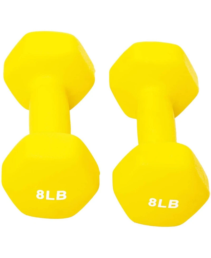 BalanceFrom Fitness 5, 8, and 12 Pound Neoprene Coated Dumbbell Set with Stand