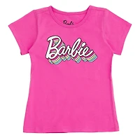 Barbie Little Girls 2 Pack Adaptive T-Shirts Sensory Friendly (4 - 7-8)