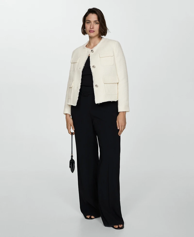 Mango Women's Pocket Tweed Jacket